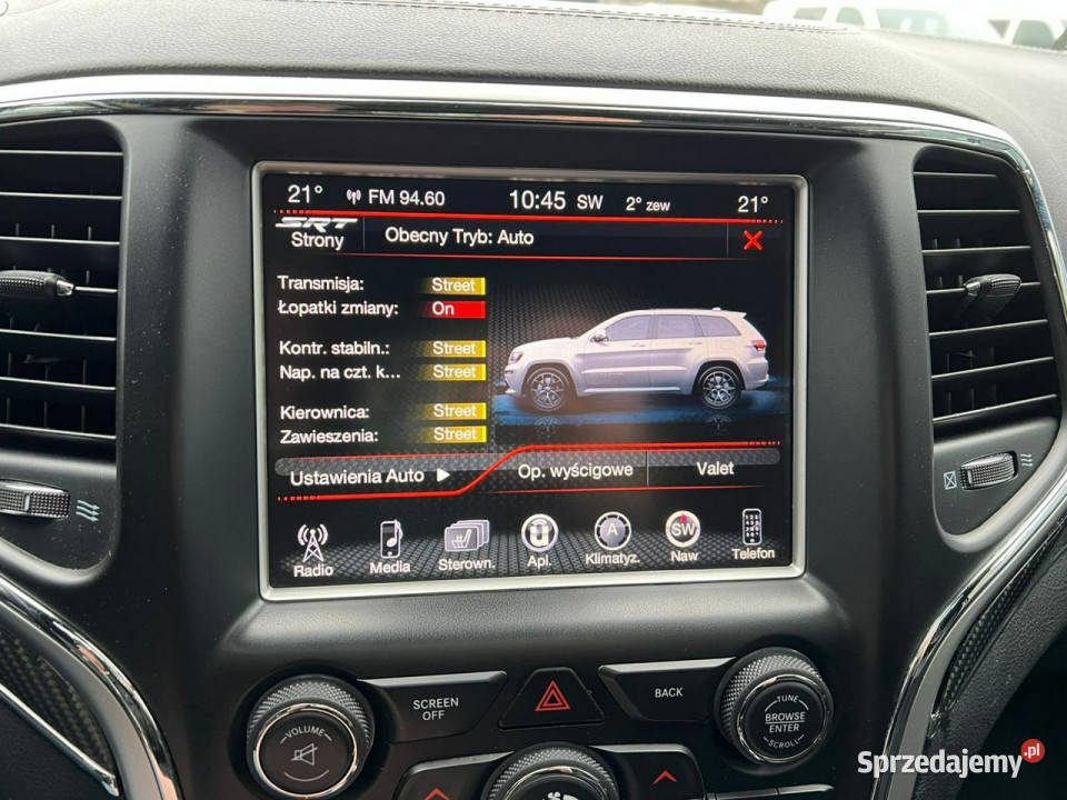 Jeep Grand Cherokee Salon Polska SRT PROCHARGER Rok produkcji 2016 wielkopolskie Baranowo