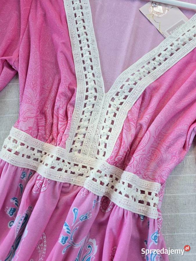 Sukienka wstawka boho Romantyczna Rybnik sprzedam