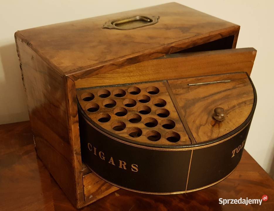 Humidor kasteta na cygara biedermeier XIX wiek warmińsko-mazurskie Orneta