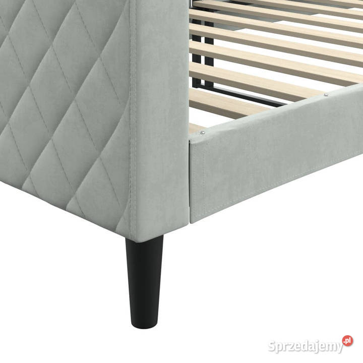 Łóżko dzienne jasnoszare obite aksamitem 90x200 229cm mazowieckie