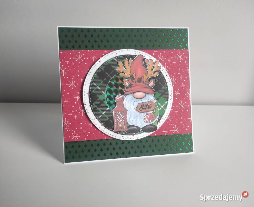 Kartka świąteczna ręcznie robiona na Boże Łódź