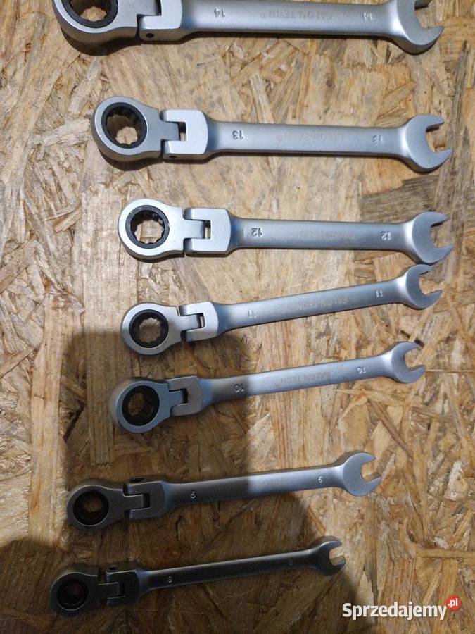 Falon Tech Klucze płaskooczkowe z grzechotką