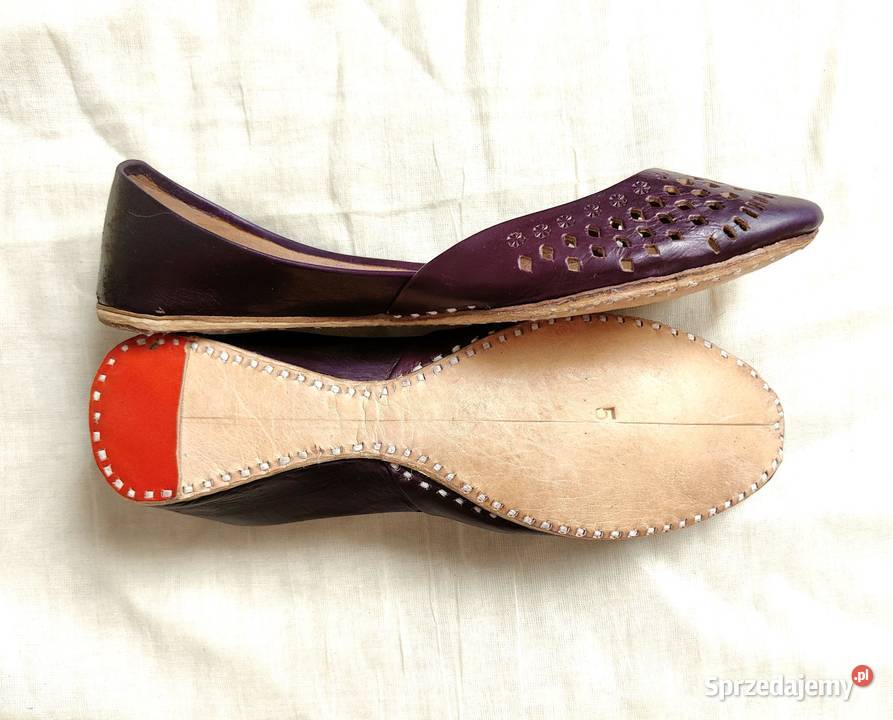 Fioletowe skórzane buty balerinki 37 skóra Szczecin sprzedam