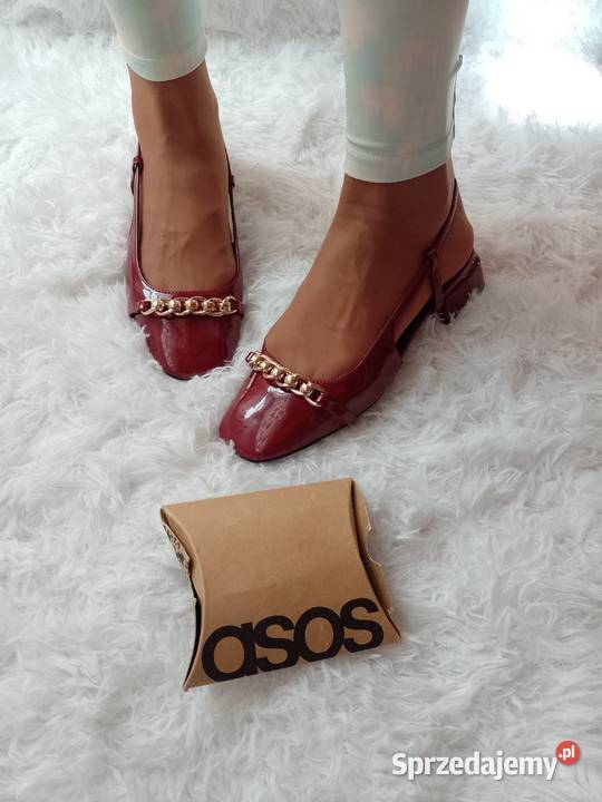 39 ASOS Design Bordowe balerinyczółenka z Asos Kraków sprzedam