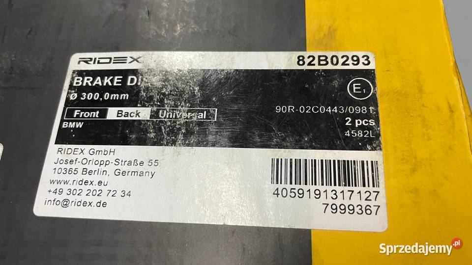 Komplet x2 Tarcze Hamulcowe Tył 300 BMW 1 E81 sprzedam