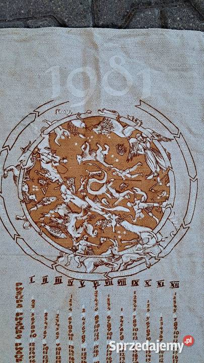 Stara Makatka Kalendarz lniany 1981 Astrologia kujawsko-pomorskie Świecie