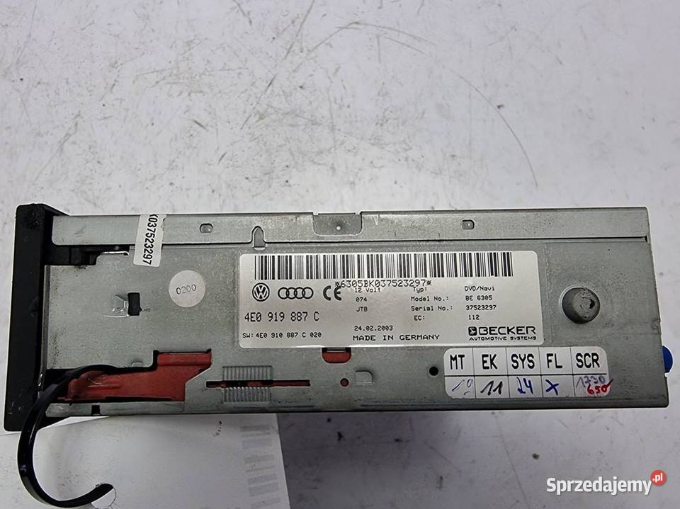 CZYTNIK NAWIGACJI AUDI A8 D3 4E0919887C kujawsko-pomorskie Lipno