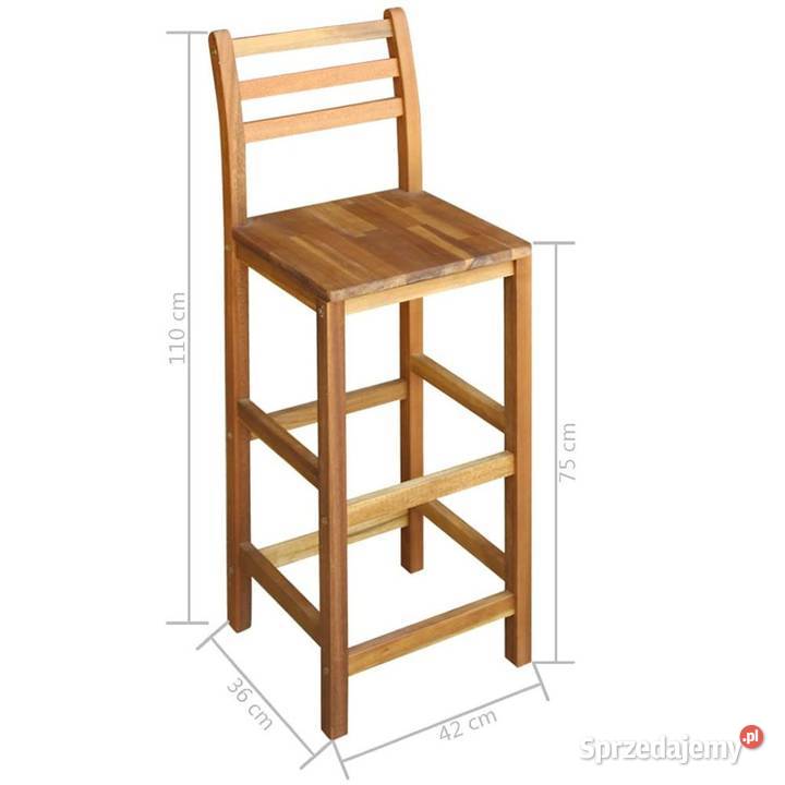 krzesła barowe z drewna akacjowego hoker krzesło 110cm Zamość