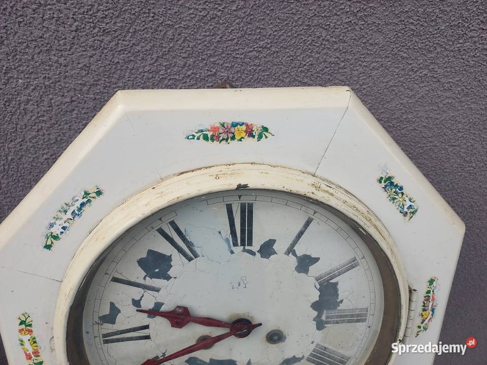 Stary zegar ścienny Junghans biały chodzi bez Tczew