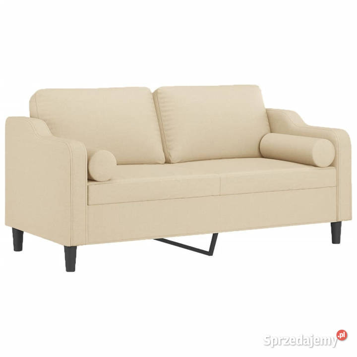 2osobowa sofa z poduszkami kremowa 140 tkanina Warszawa