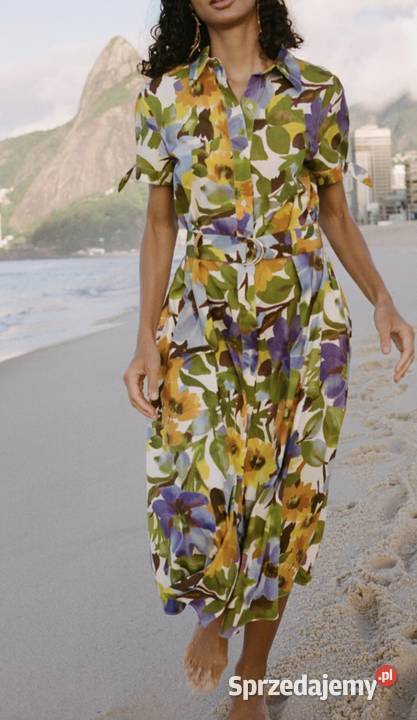 Sukienka midi ZARA M L z paskiem i kieszeniami Warszawa