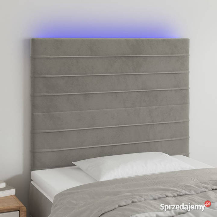 Zagłówek do łóżka z LED jasnoszary 90x5x118128 Warszawa