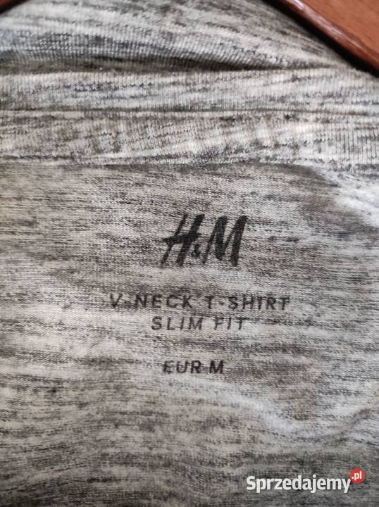 HM koszulka tshirt męska serek casual slim fit H&M Kielce