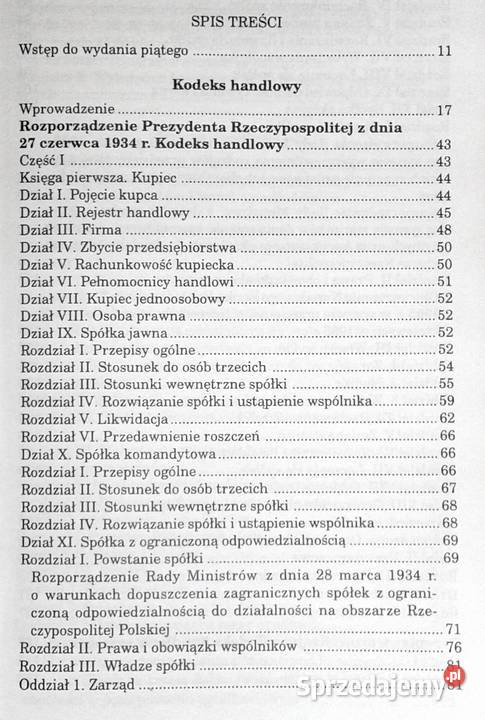 Kodeks handlowych J Katner R Kasterski Chełm sprzedam