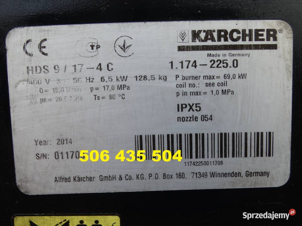 Myjka Ciśnieniowa Karcher HDS 917 4C 2014 silnik Radom