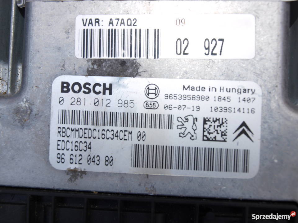 Peugeot Citroen komputer silnika BOSCH osobowe sprzedam