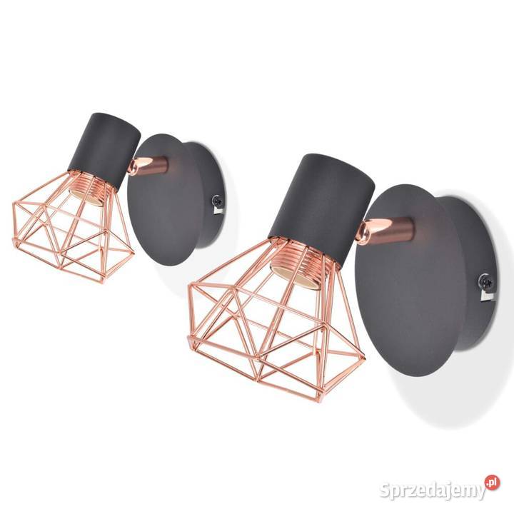 vidaXL Lampy ścienne 2 E14 czarno mazowieckie