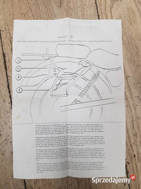 Orginalne sakwy i stelaż Yamaha Virago xv 125 wielkopolskie Wieleń