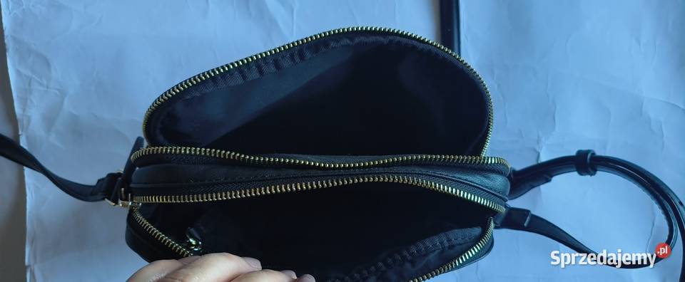 Torebka czarna Tommy Hilfiger dwukomorowa Myślenice