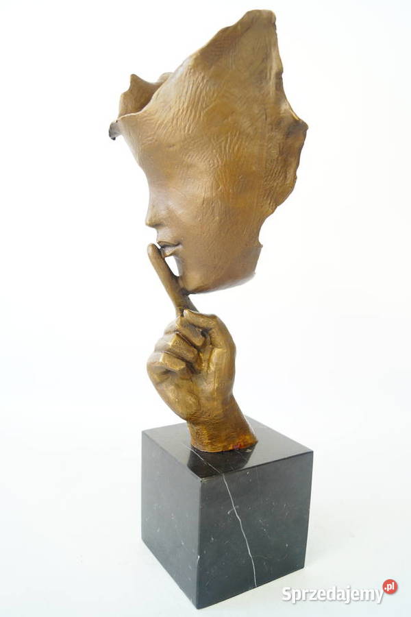 Figura z brązu CISZA maska Antyki Gizałki sprzedam