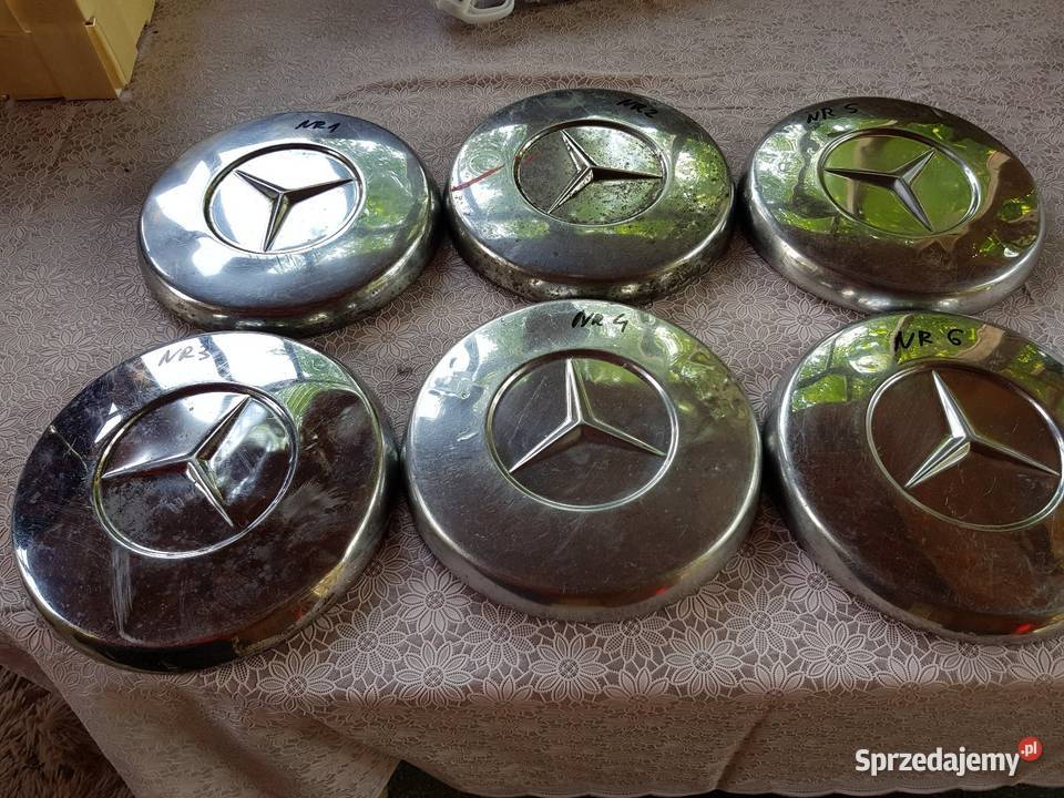 6 Kołpaki chrom stary zabytkowy MercedesOryginał Kołpaki Barlinek