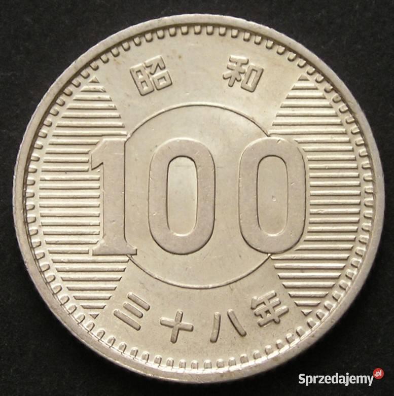 JAPONIA 100 JEN YEN 1963 SREBRO STAN MENNICZY Łódź sprzedam