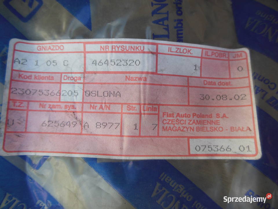 Osłona silnika Fiat Marea 9602 OE 46452320 Kozy