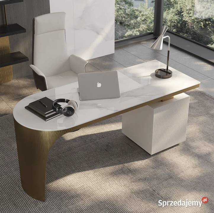 Kremowo złote biurko ze stali nierdzewnej Matrix Biurka Golkowice sprzedam