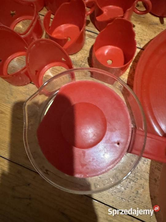 Komplet naczyń z czasów PRL Vintage kolekcja inny kolor