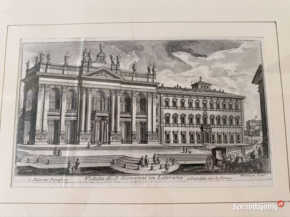 Antyczny Miedzioryt 1770 Rzym Veduta di S