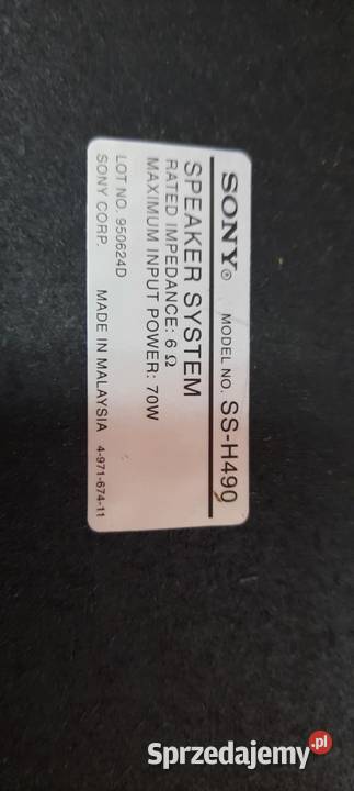 2drożne Kolumny SONY SSH490 70 Watt 6 ohm