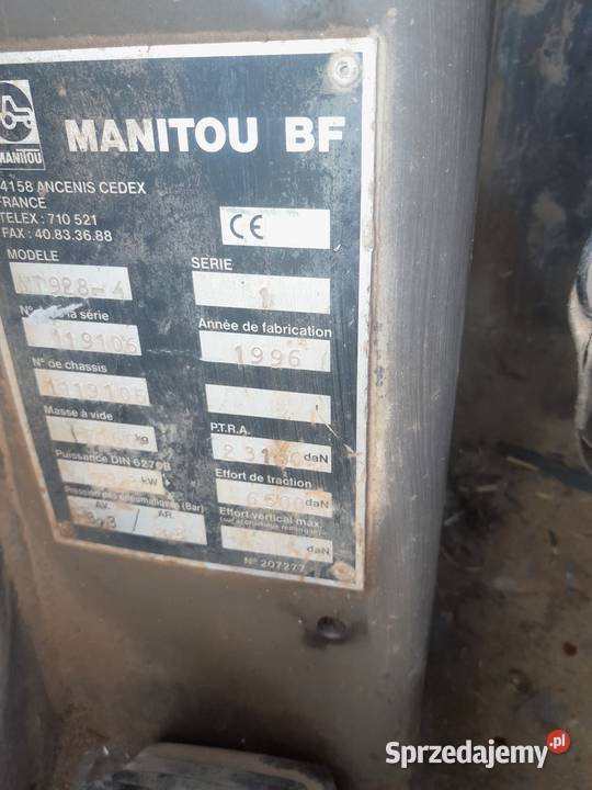 Ładowarka teleskopowa Manitou MT 928 Manitou podkarpackie Mielec