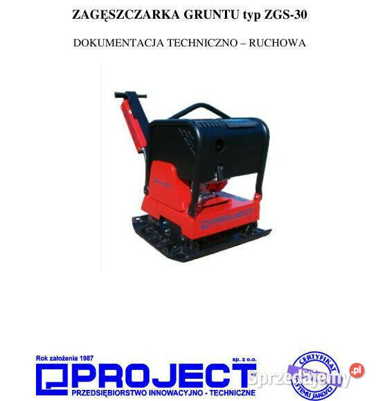 Zagęszczarka Rewersyjna Zgs30 DTR instrukcja Kielce