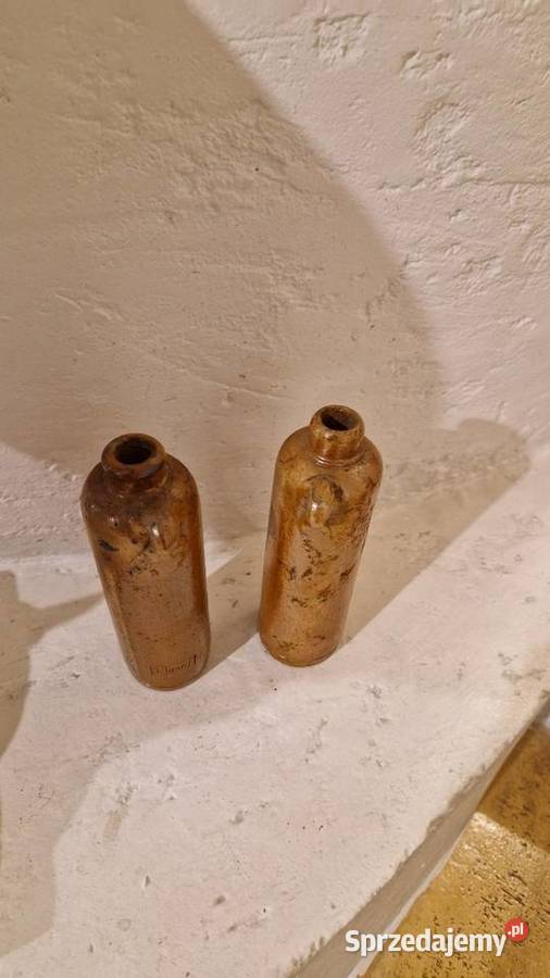 Butelki ceramiczne stare x 2 butelki miniaturki Lublin