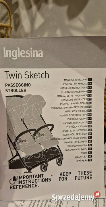 inglesina Twin sketch wozek spacerowy blizniakow Dla Dziecka Harklowa sprzedam