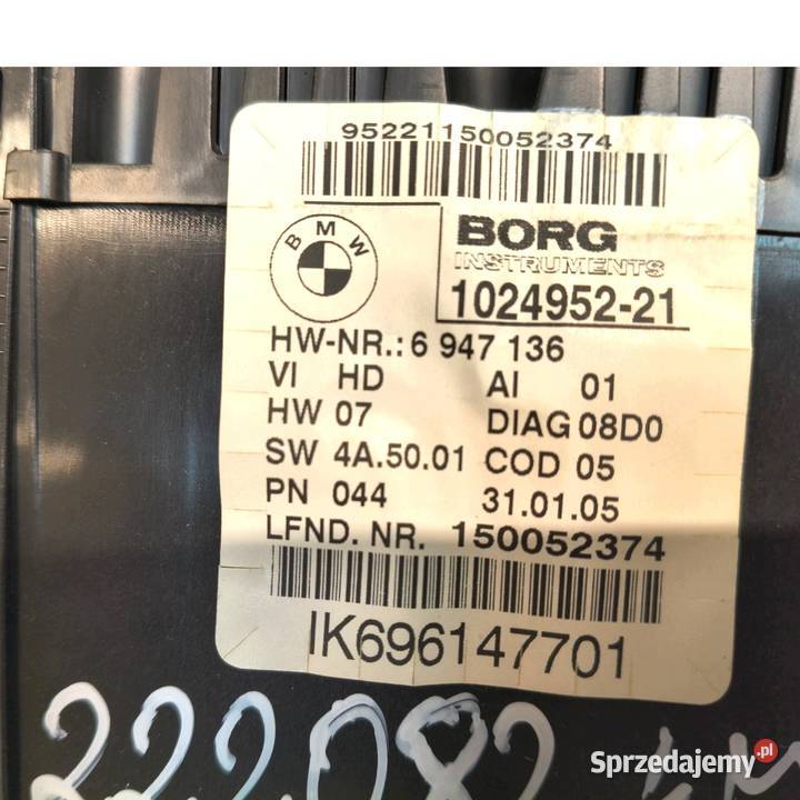 LICZNIK ZEGARY 6947136 BMW E81 E87 20 D Diesel lubelskie Chełm