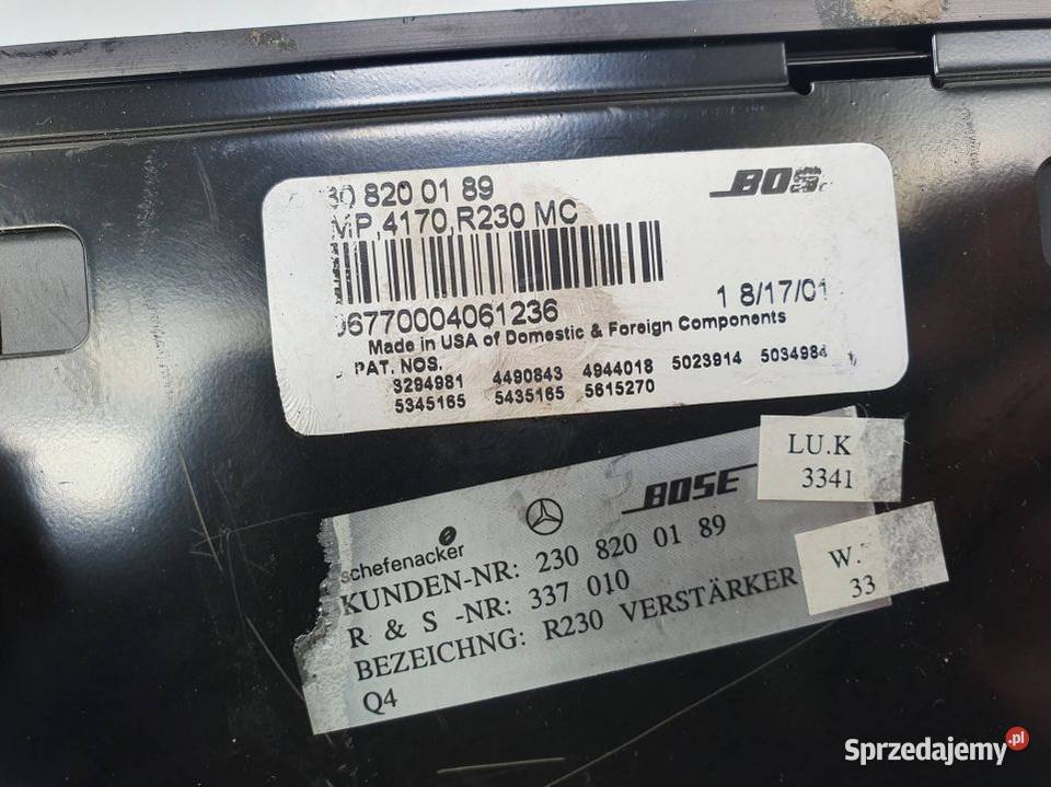 WZMACNIACZ MERCEDES SL500 R230 2308200189 Lipno sprzedam