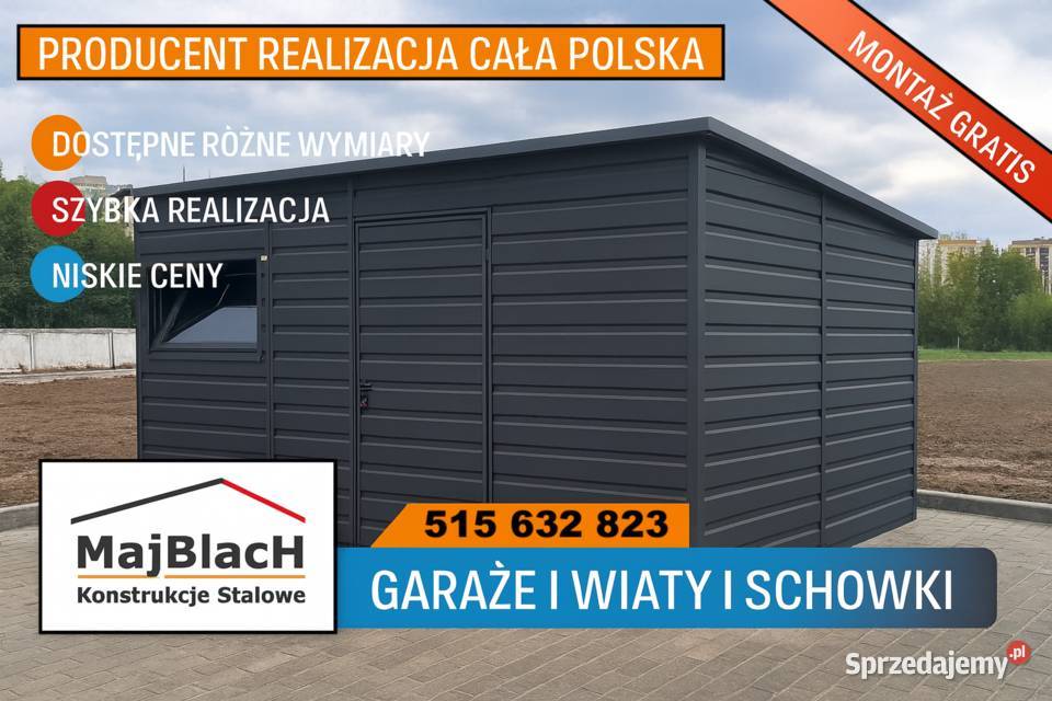 Wiata Ocynkowana Garaż Blaszany HALA Montaż Łęczna