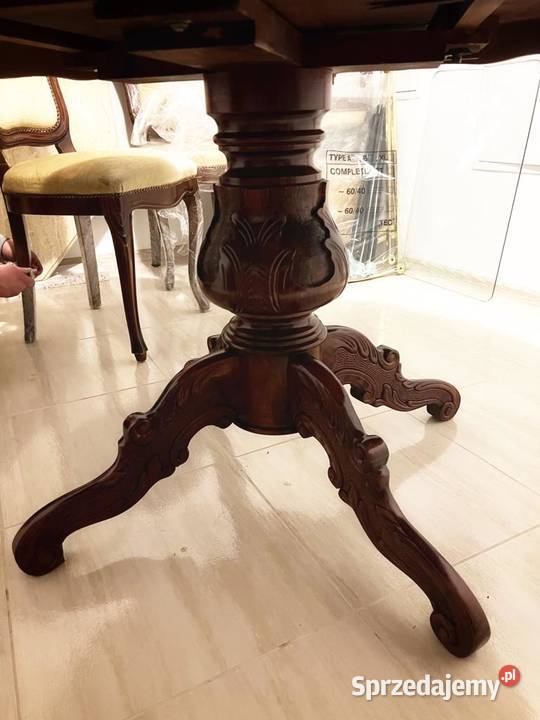 Stół antyk prostokątny rzeźbiony drewno ciemny Stoły Siedlce