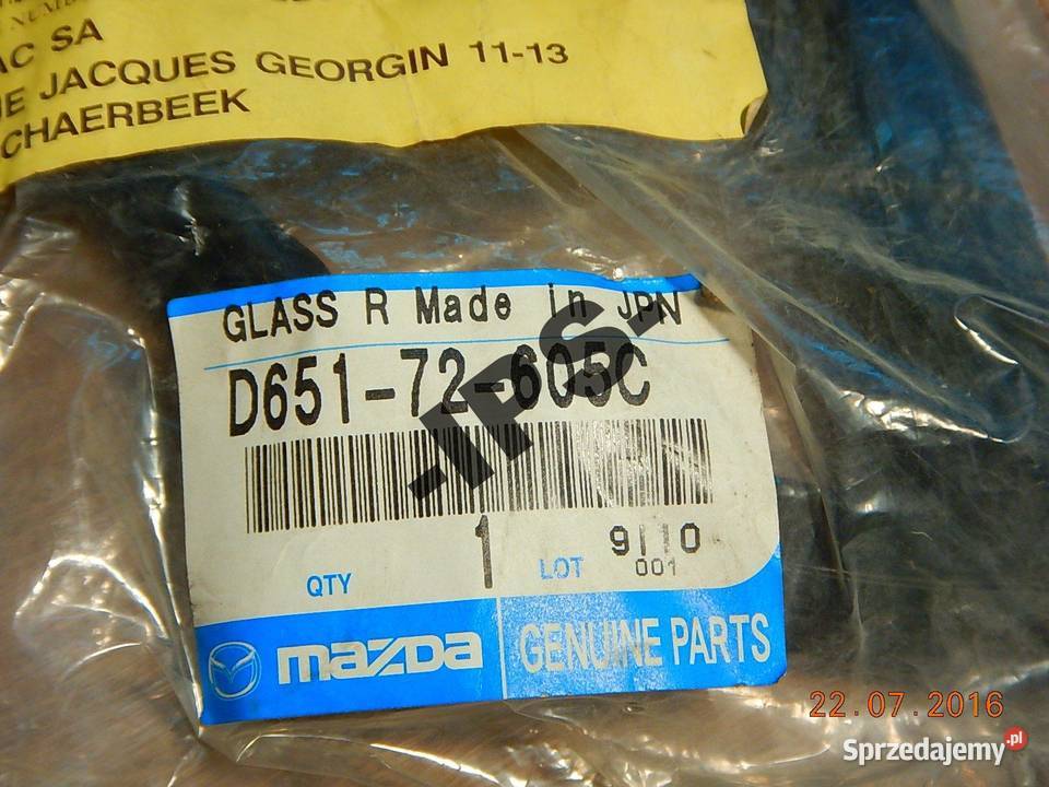 USZCZELKA SZYBY TYL PRAWY MAZDA 2 NOWA ORYGINAL