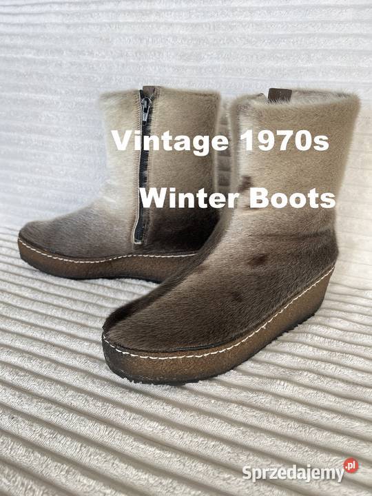 Vintage prawdziwe futro Winter Boots Schapuro inna sprzedam
