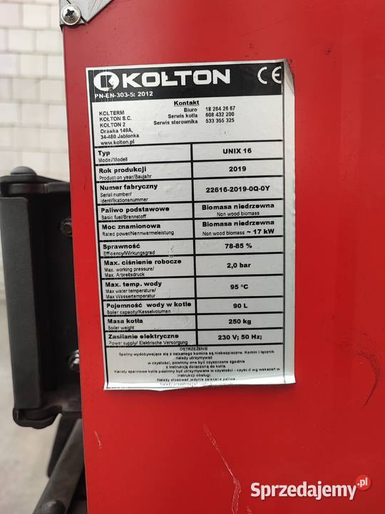 Piec na węgiel kocioł kołton unix 16 KW 2019 Dom i Ogród Słaboszów