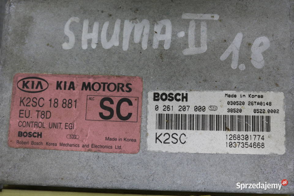 KIA SHUMA II 18 16V KOMPUTER STEROWNIK SILNIKA komputery Układ elektryczny Prochowice