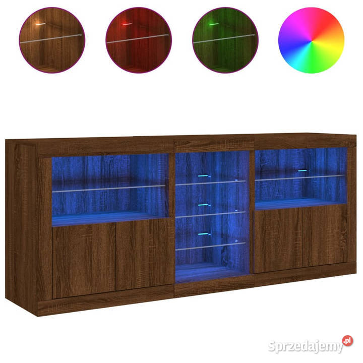 Szafka z oświetleniem LED brązowy dąb 162x37x67 Warszawa