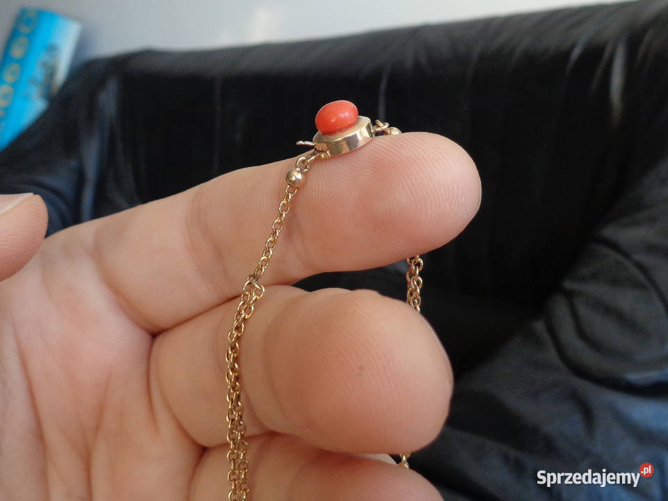 Bransoletka Złota z Koralem Brzeg