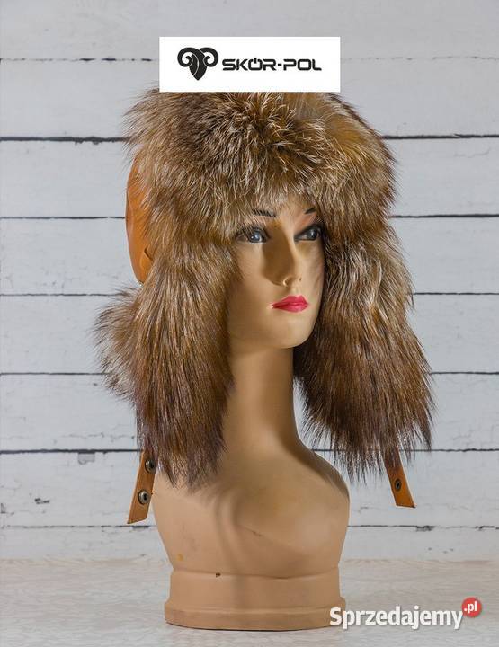 Czapka Papacha uszatka pilotka damska jenot Nakrycia głowy Szaflary
