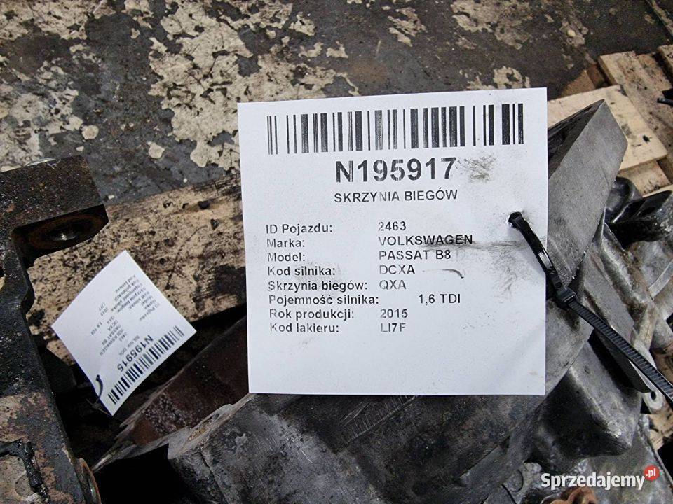 SKRZYNIA BIEGÓW VOLKSWAGEN PASSAT B8 QXA 13055 Lipno