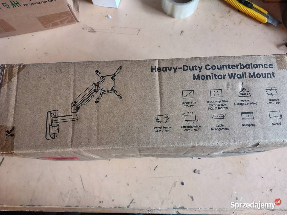 Uchwyt ścienny z ekranem PC ramię monitora 1732 śląskie Zawiercie