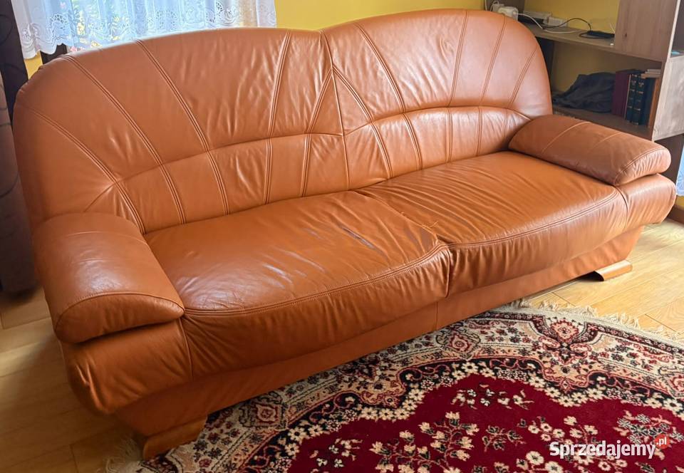 Skórzana sofa rozkładana z funkcją spania Sofy i kanapy Kraków