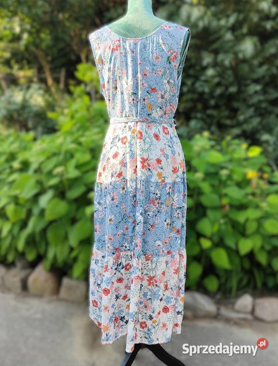 Długa sukienka CA 42 XL biała niebieska kolorowe Rozmiar 42(XL) Moda i Styl sprzedam